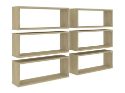 Prateleiras parede forma de cubo 6 pcs carvalho sonoma PT378645^ Prateleira