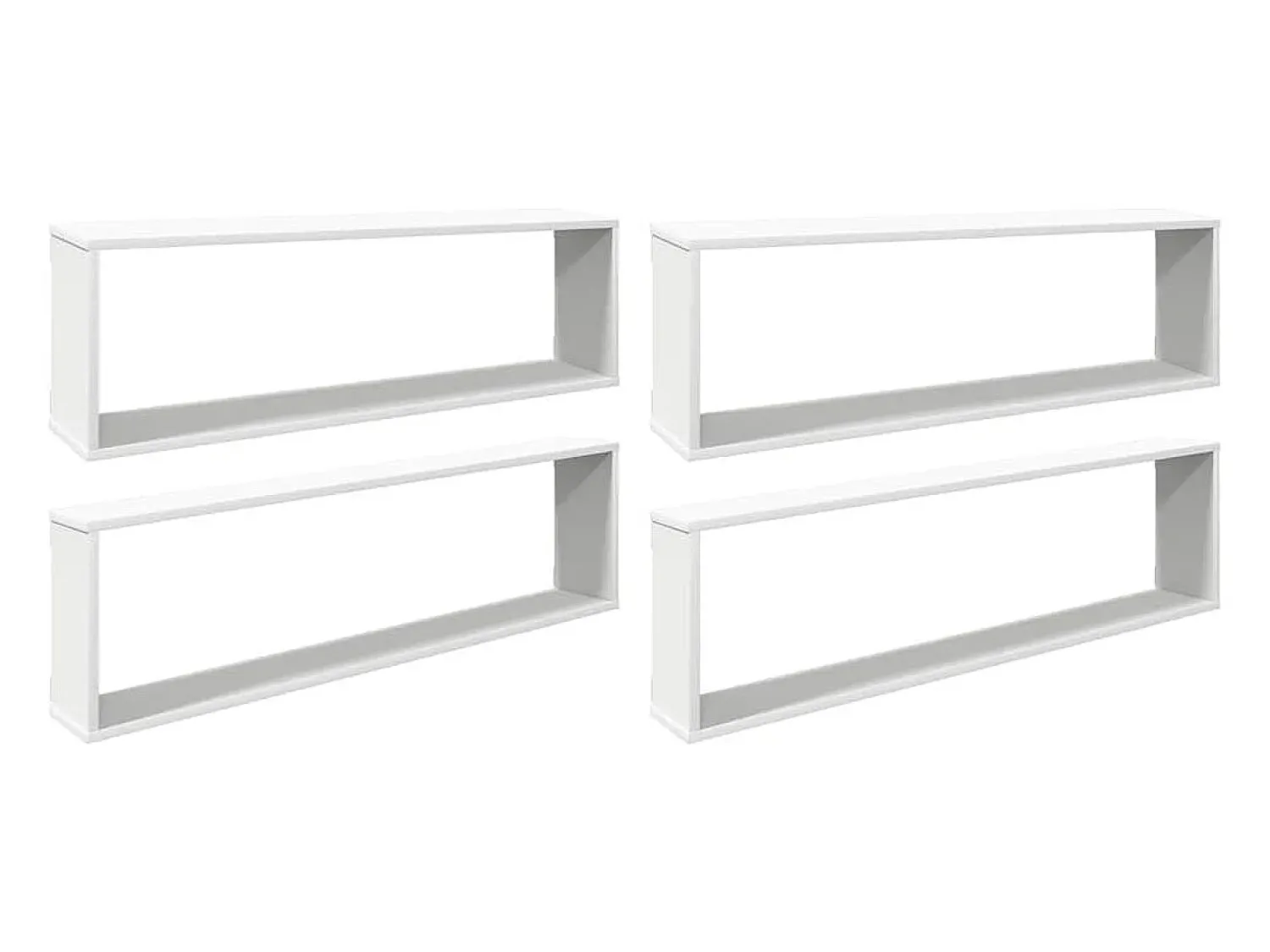 Discount vidaxl Prateleiras parede forma cubo 4pcs deriv. madeira 100x15x30 cm Branco