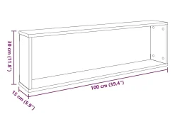 Discount vidaxl Prateleiras parede forma cubo 4pcs deriv. madeira 100x15x30 cm Branco