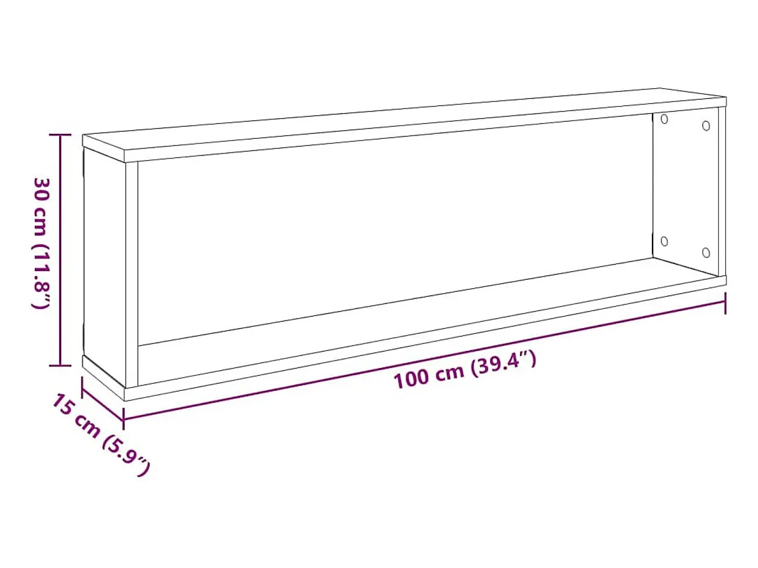 Discount vidaxl Prateleiras parede forma cubo 4pcs deriv. madeira 100x15x30 cm Branco