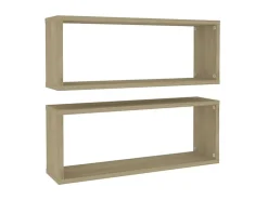 Prateleira* Prateleiras parede forma de cubo 2 pcs carvalho sonoma PT607243 Castanho