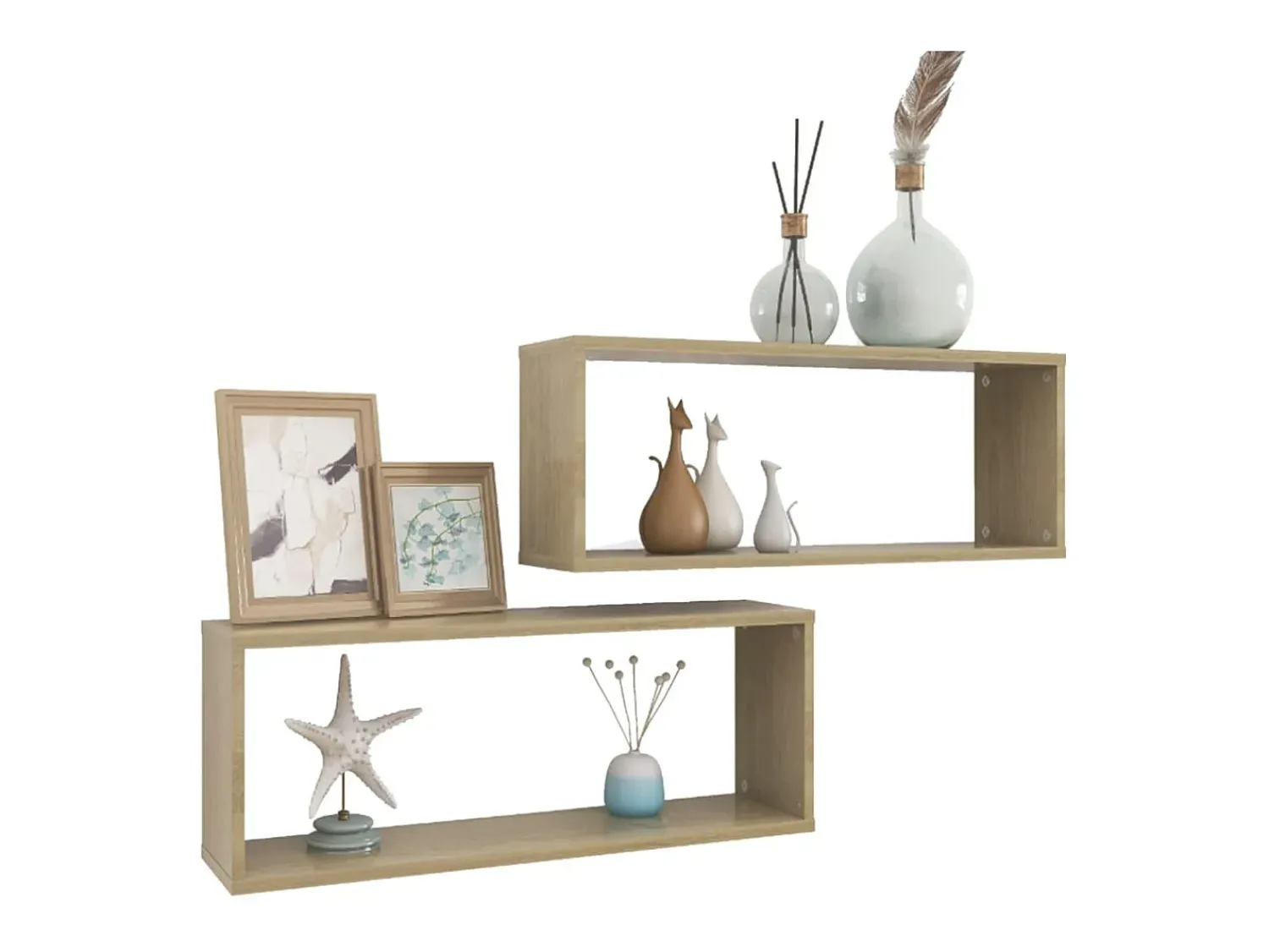 Prateleira* Prateleiras parede forma de cubo 2 pcs carvalho sonoma PT607243 Castanho