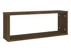 New Prateleiras parede 2pcs madeira processada 60x15x23 cm PT437791 Castanho