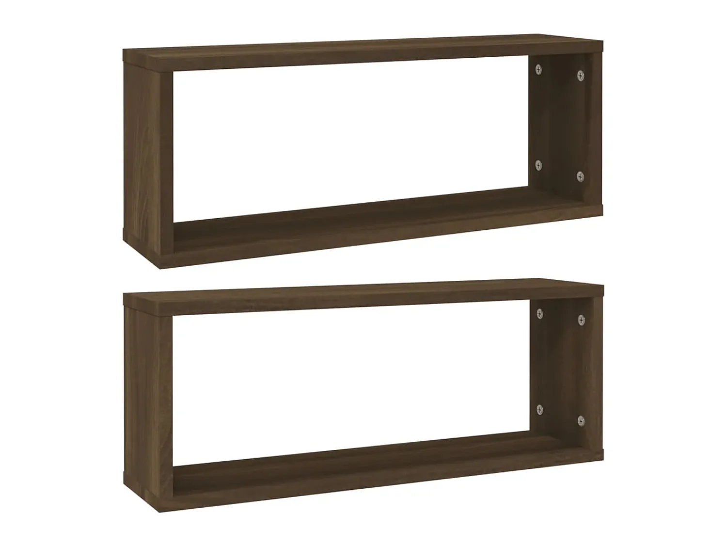 New Prateleiras parede 2pcs madeira processada 60x15x23 cm PT437791 Castanho