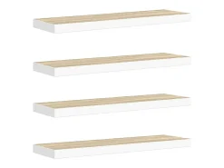 Prateleira*vidaxl Prateleiras parede 4pcs 90x23,5x3,8 cm MDF cor carvalho/branco Castanho
