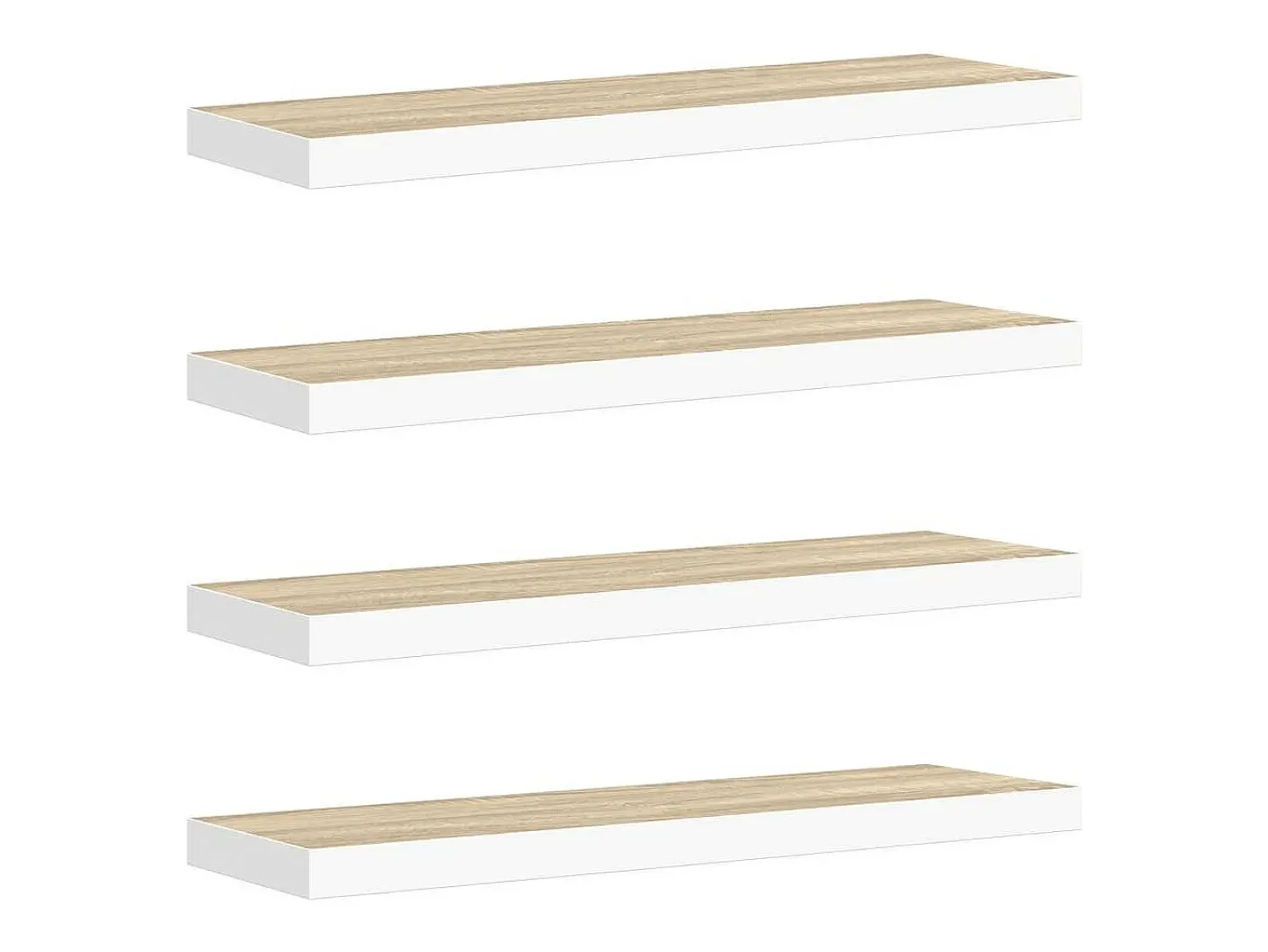 Prateleira*vidaxl Prateleiras parede 4pcs 90x23,5x3,8 cm MDF cor carvalho/branco Castanho