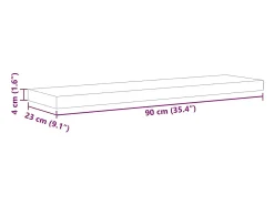 Prateleira*vidaxl Prateleiras parede 4pcs 90x23,5x3,8 cm MDF cor carvalho/branco Castanho