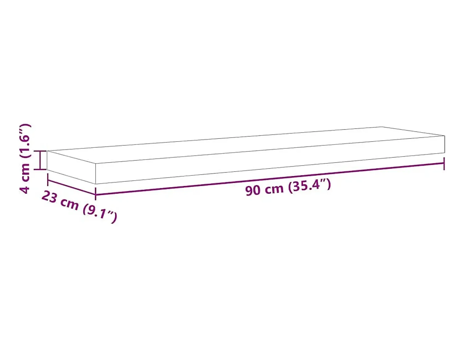 Prateleira*vidaxl Prateleiras parede 4pcs 90x23,5x3,8 cm MDF cor carvalho/branco Castanho