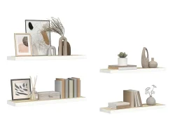 Prateleira*vidaxl Prateleiras parede 4pcs 90x23,5x3,8 cm MDF cor carvalho/branco Castanho