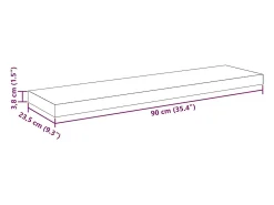 Best vidaxl Prateleiras parede suspensas 4 pcs 90x23,5x3,8cm MDF Cinzento