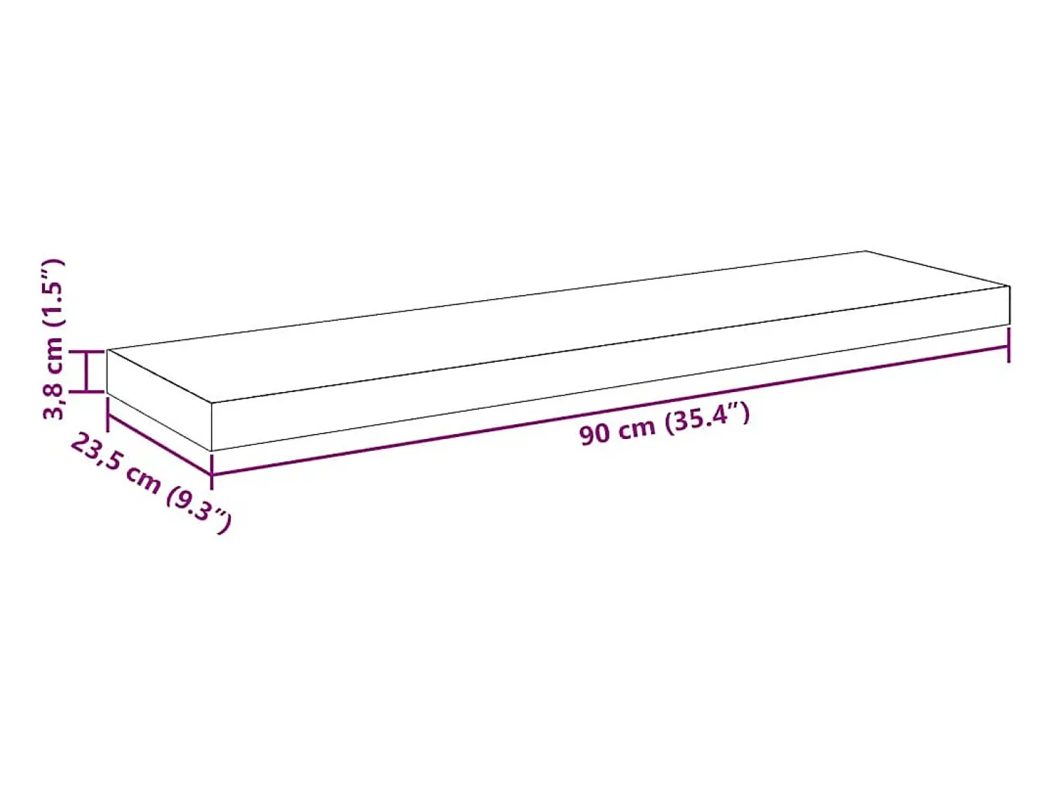 Best vidaxl Prateleiras parede suspensas 4 pcs 90x23,5x3,8cm MDF Cinzento