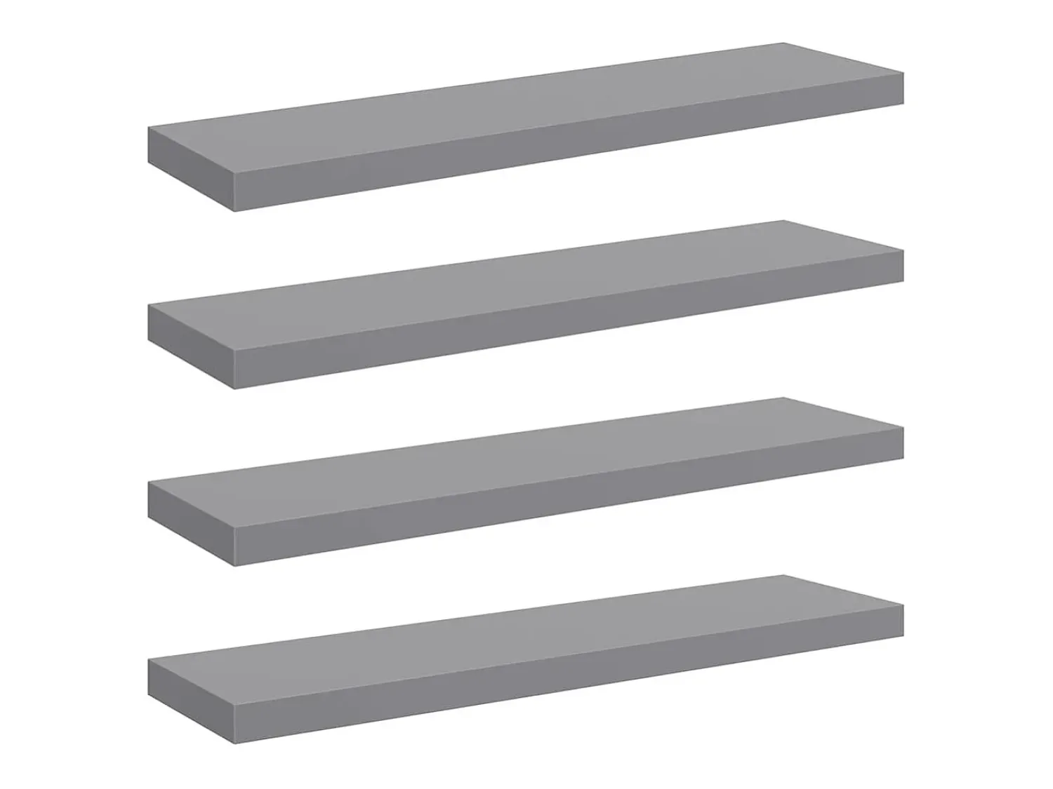 Best vidaxl Prateleiras parede suspensas 4 pcs 90x23,5x3,8cm MDF Cinzento
