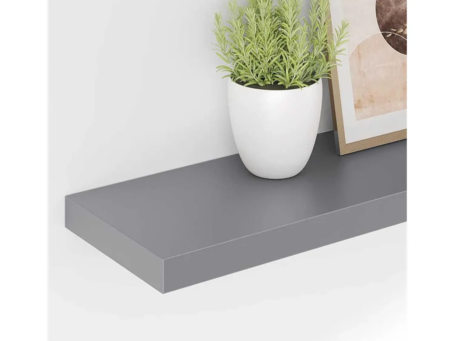 Best vidaxl Prateleiras parede suspensas 4 pcs 90x23,5x3,8cm MDF Cinzento