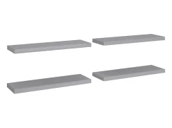 Prateleira| Prateleiras parede suspensas 4 pcs 80x23,5x3,8cm MDF PT640420 Cinzento