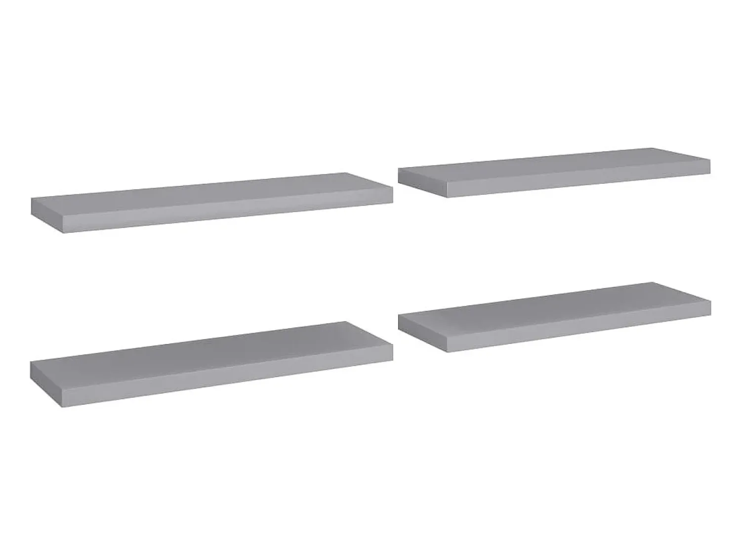 Prateleira| Prateleiras parede suspensas 4 pcs 80x23,5x3,8cm MDF PT640420 Cinzento