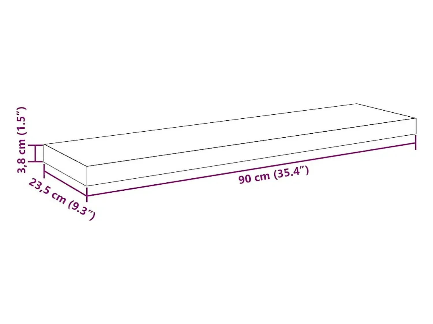 Prateleira*vidaxl Prateleiras parede suspensas 2 pcs 90x23,5x3,8cm MDF carvalho Castanho