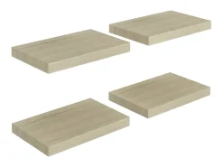 Prateleira| Prateleiras parede suspensas 4 pcs 40x23x3,8cm MDF cor carvalho PT180059 Castanho