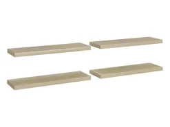 Clearance Prateleiras parede suspensas 4 pcs 80x23,5x3,8cm MDF carvalho PT144342 Castanho