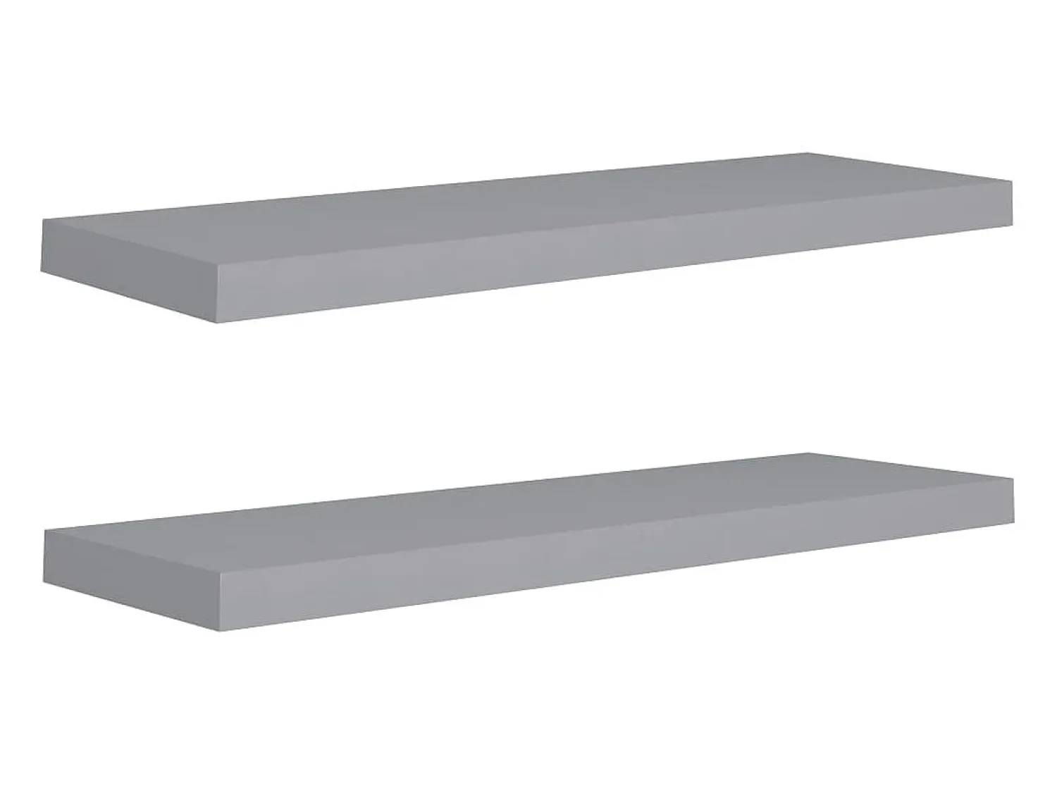 New Prateleiras parede suspensas 2 pcs 80x23,5x3,8cm MDF PT541633 Cinzento