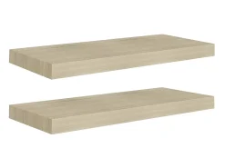 Prateleiras parede suspensas 2 pcs 60x23,5x3,8 cm MDF carvalho PT661961^ Prateleira