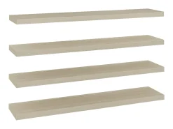 Sale Prateleiras parede suspensas 4 pcs 120x23,5x3,8cm MDF carvalho PT433143 Castanho