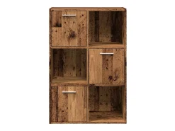 Biblioteca*vidaxl Prateleiras p/estante 60,5x30x90cm deriv. madeira madeira velha Castanho