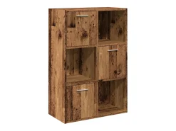 Biblioteca*vidaxl Prateleiras p/estante 60,5x30x90cm deriv. madeira madeira velha Castanho