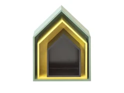 Prateleira| Prateleiras set de 3 MDF verde, amarelo e preto Multicor