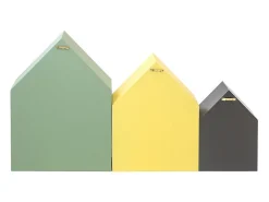 Prateleira| Prateleiras set de 3 MDF verde, amarelo e preto Multicor