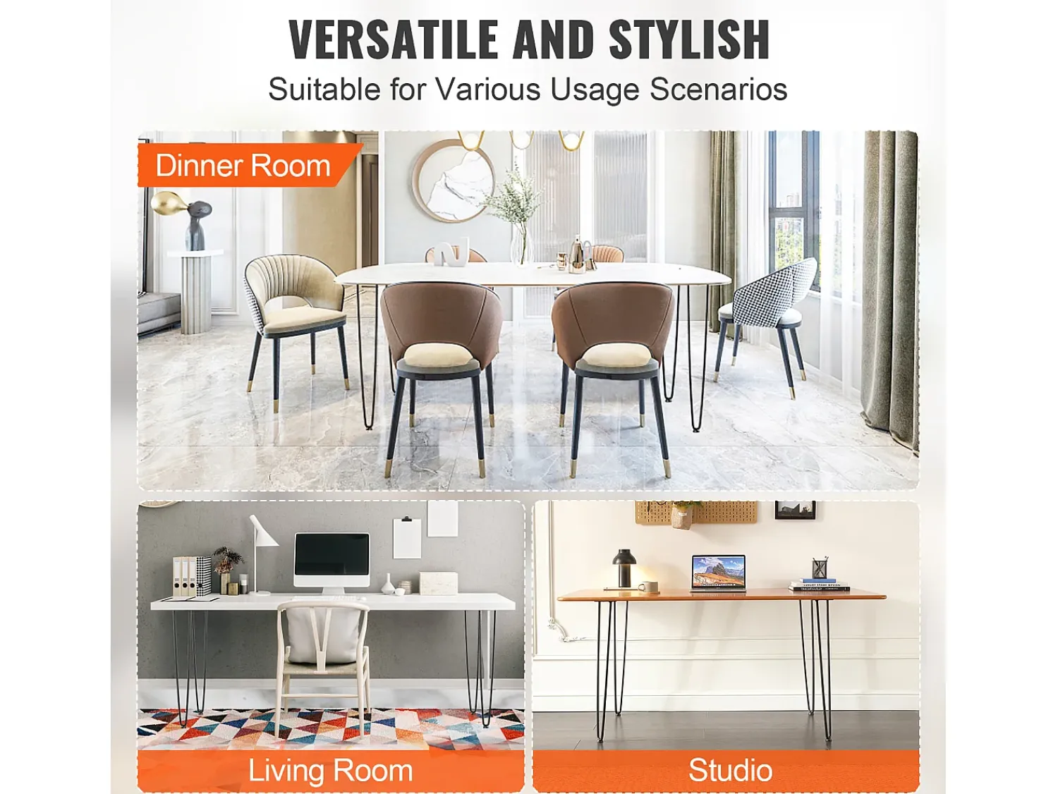 Pés de Móvel SucceBuy, 71.12cm, Metal, Robusto, Mesa de Jantar, Moderno, Perfeitos para Móveis de Sala e Design Contemporâneo^ Prateleira