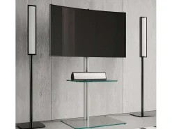 VCM Pés de suporte de TV Alani Vidro transparente A. 100 x L. 60 x P. 45 cm^ Móvel De Tv