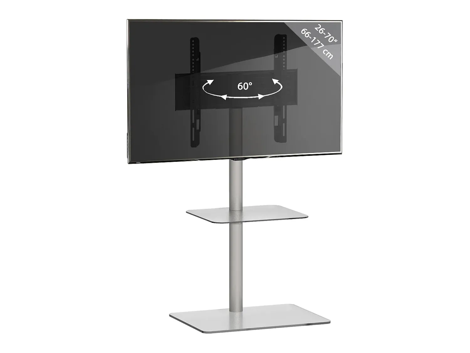 VCM Pés de suporte de TV Alani Vidro transparente A. 100 x L. 60 x P. 45 cm^ Móvel De Tv