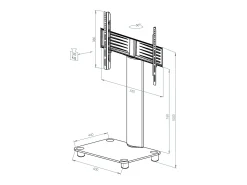 Discount VCM Pés de suporte de TV Bilano Vidro fosco A. 100 x L. 60 x P. 44 cm Verde