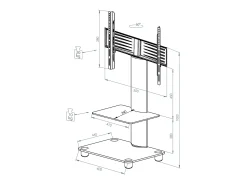 Móvel De Tv*VCM Pés de suporte de TV Blino Vidro fosco A. 100 x L. 60 x D 44 cm Verde