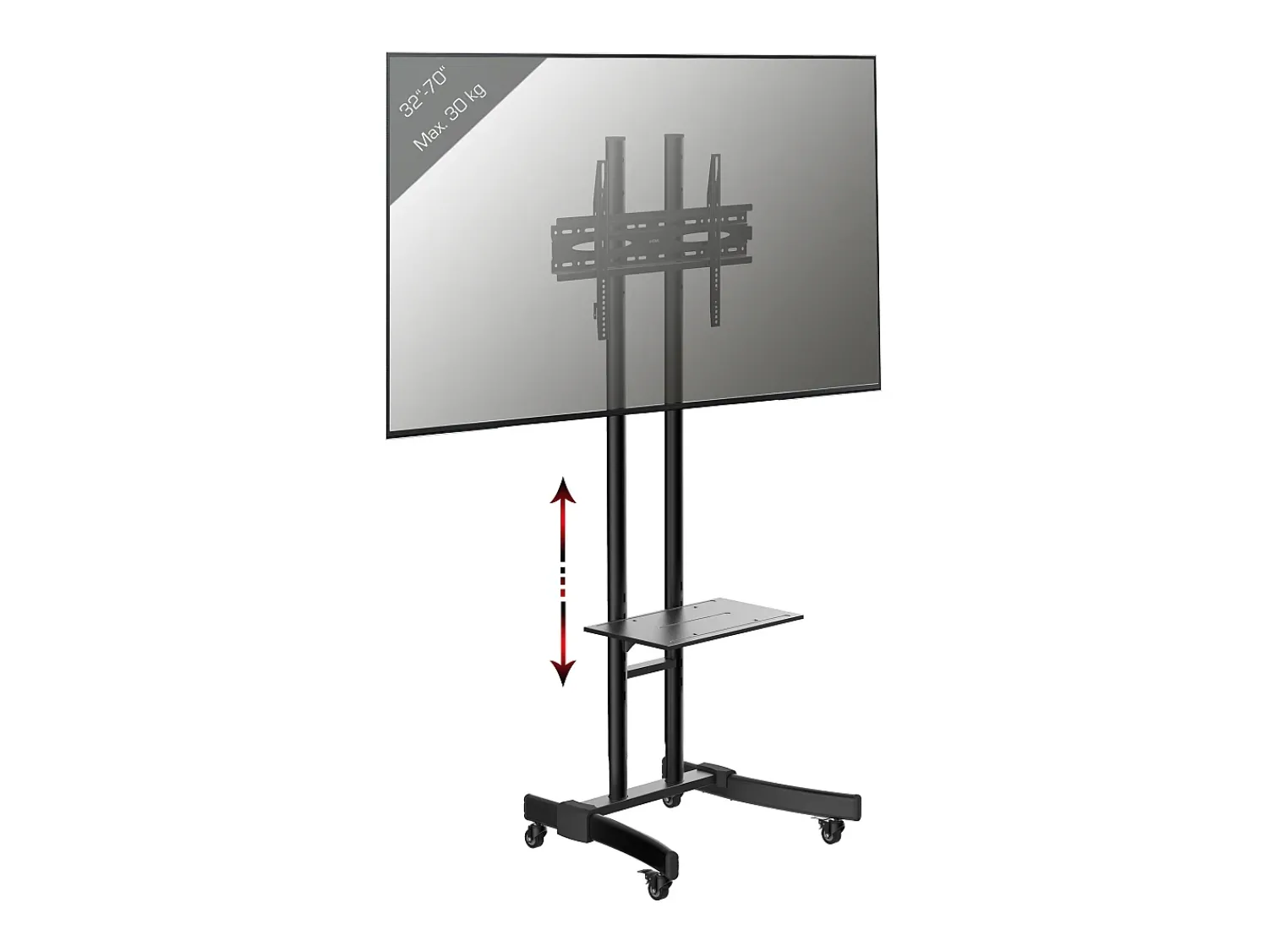 Móvel De Tv*VCM Pés de suporte de TV B-MS Preto A. 190 x L. 76 x P. 66 cm Multicor