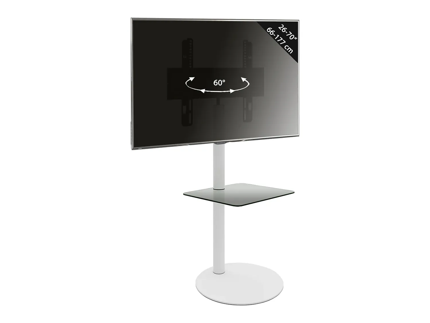 New VCM Pés de suporte de TV Cirla Branco A. 100 x L. 55 x P. 45 cm Multicor