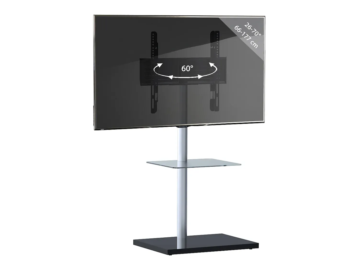 Discount VCM Pés de suporte de TV Nalano Preto A. 100 x L. 60 x P. 45 cm Multicor