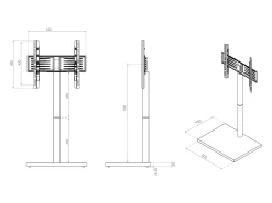 Móvel De Tv*VCM Pés de suporte de TV Nalano Preto A. 100 x L. 60 x P. 45 cm Multicor