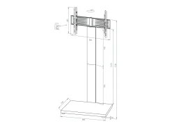 New VCM Pés de suporte de TV Onu Verniz branco A. 174 x L. 68 x P. 54 cm Multicor