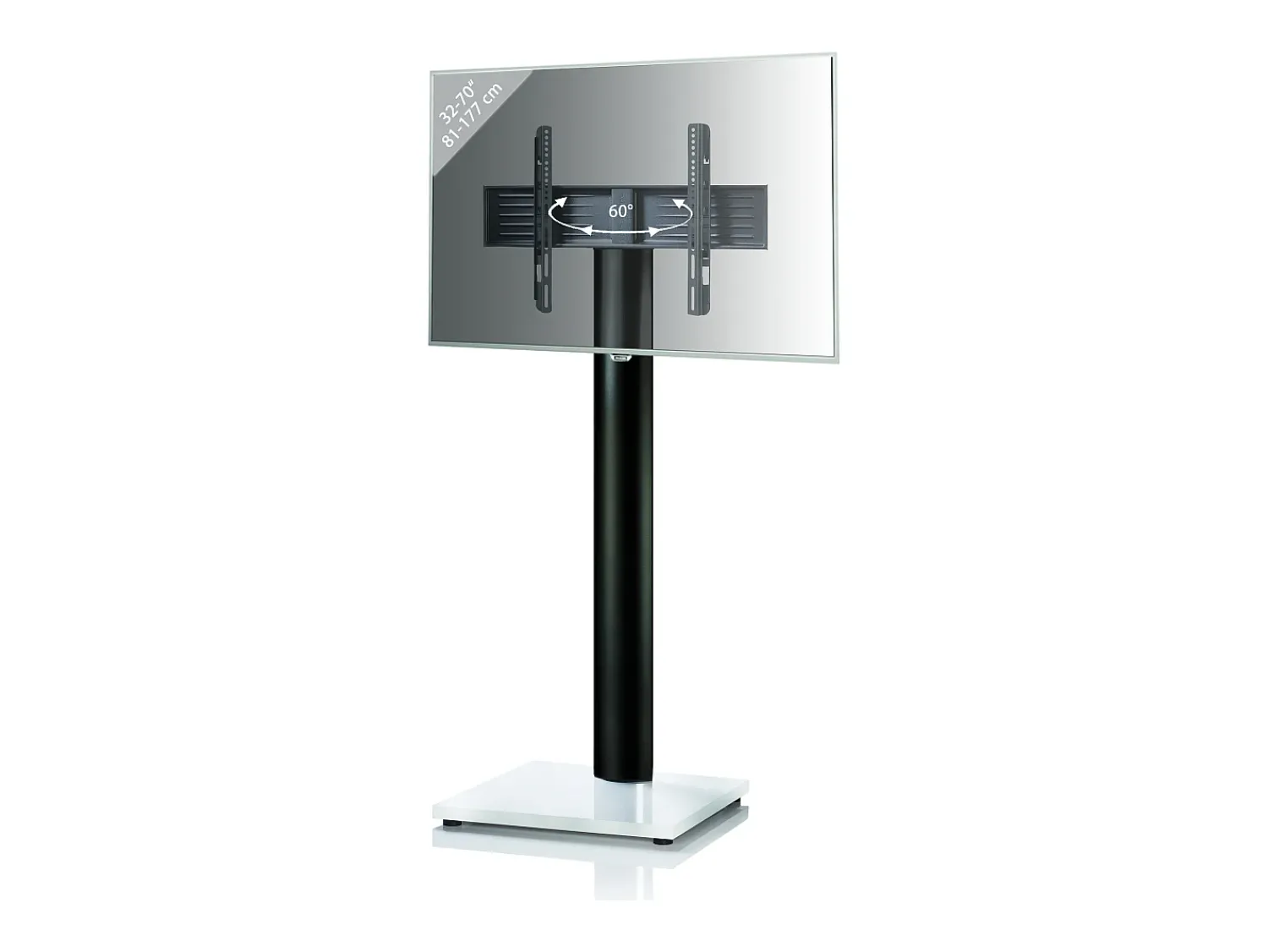 New VCM Pés de suporte de TV Onu Verniz branco A. 174 x L. 68 x P. 54 cm Multicor