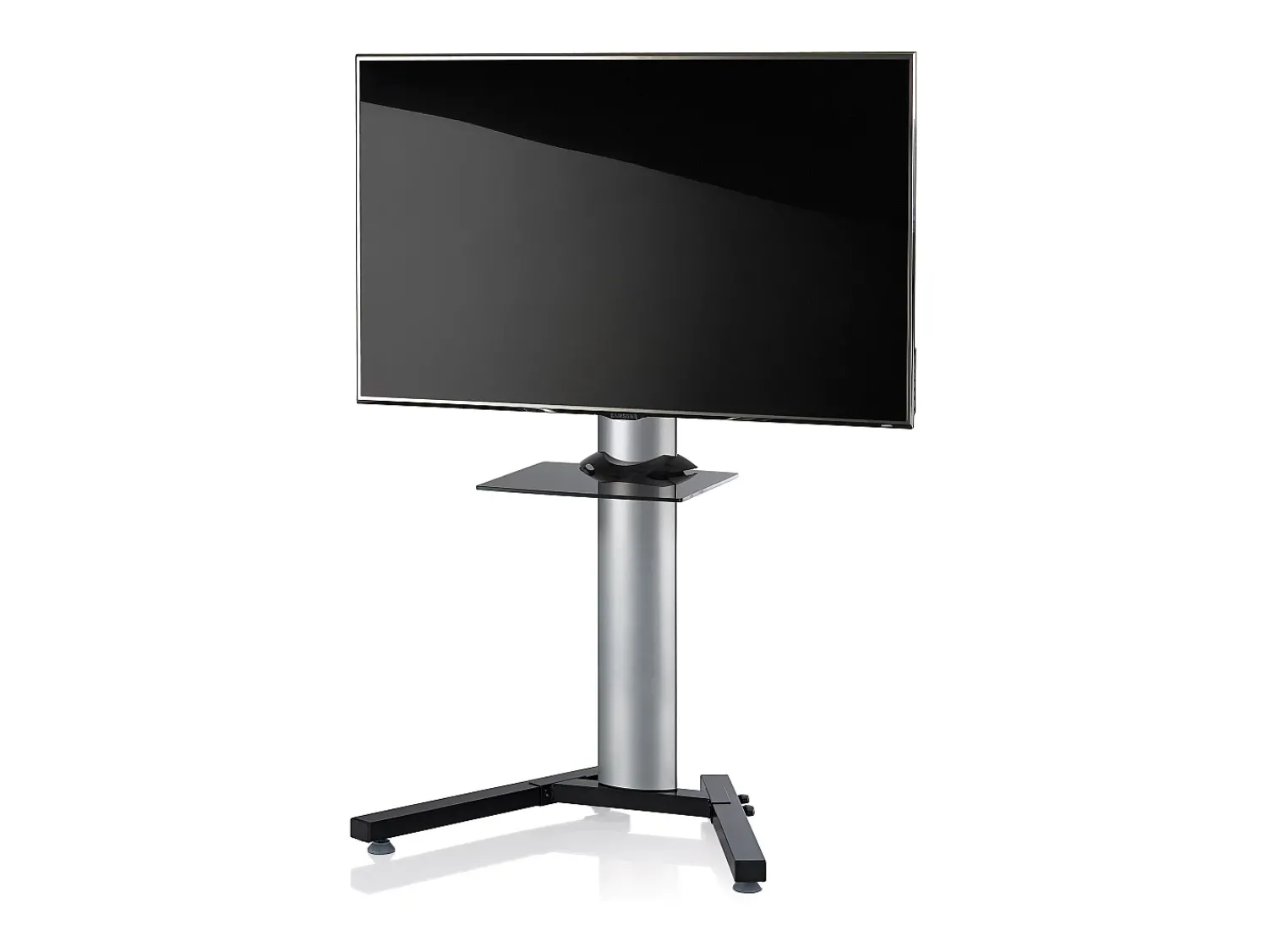 VCM Pés de suporte de TV Stadino Prata A. 125 x L. 90 x P. 72 cm^ Móvel De Tv