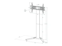 Móvel De Tv*VCM Pés de suporte de TV Stadino Prata A. 174 x L. 90 x P. 72 cm Multicor