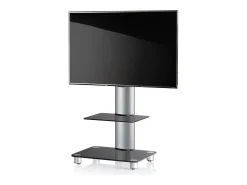 Móvel De Tv|VCM Pés de suporte de TV Tosal Vidro preto A. 100 x L. 60 x P. x 44 cm Multicor