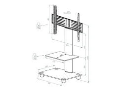 Móvel De Tv|VCM Pés de suporte de TV Tosal Vidro preto A. 100 x L. 60 x P. x 44 cm Multicor