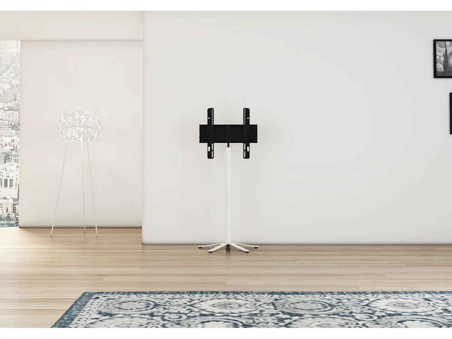 VCM Pés de suporte de TV Xila Branco A. 100 x L. 61 x P. 61 cm^ Móvel De Tv