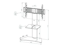 Móvel De Tv*VCM Pés de suporte de TV Zental Vidro fosco A. 111 x L. 80 x D 40 cm Verde