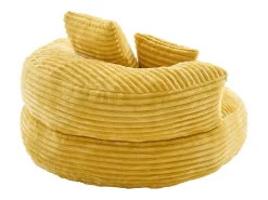 Poltrona*Hauss Spole Puf em bombazine - Com 3 almofadas - Amarelo mostarda