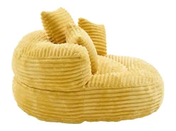 Poltrona*Hauss Spole Puf em bombazine - Com 3 almofadas - Amarelo mostarda