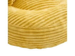 Poltrona*Hauss Spole Puf em bombazine - Com 3 almofadas - Amarelo mostarda