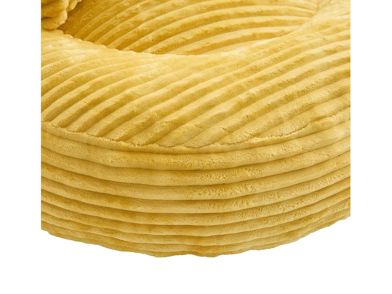 Poltrona*Hauss Spole Puf em bombazine - Com 3 almofadas - Amarelo mostarda